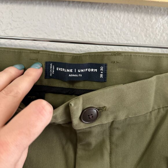 Everlane Uniform Pants The Performance Chino Moss Green Mens 38x30 NWT $98 - Picture 6 of 7